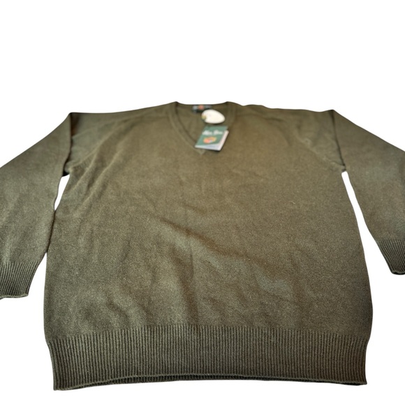 Alan Paine 100% Lambswool V Neck Sweater Loden Green UK 44 Heritage Pullover NWT - Picture 3 of 9